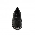 Woman's pump with removable insole in black patent leather and leather wedge heel 4 - Available sizes:  34, 43