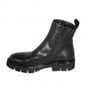 Stivaletto con cerniera da donna in pelle nera con tacco 3 - Misure disponibili: 32, 34, 35, 45, 46