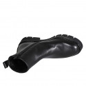 Stivaletto con cerniera da donna in pelle nera con tacco 3 - Misure disponibili: 32, 34, 35, 45, 46