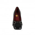 Escarpin pour femmes avec accessoire en cuir verni noir talon 5 - Pointures disponibles:  32, 33, 42, 45