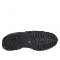 Mocasin pour femmes en cuir noir avec accessoire et talon 3 - Pointures disponibles:  32, 33, 44