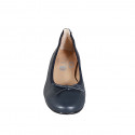 Ballerina da donna con puntale e fiocco in pelle blu tacco 2 - Misure disponibili: 32, 34, 43, 44, 45