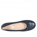 Ballerina da donna con puntale e fiocco in pelle blu tacco 2 - Misure disponibili: 32, 34, 43, 44, 45