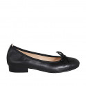 Ballerina da donna con puntale e fiocco in pelle nera tacco 2 - Misure disponibili: 34, 44