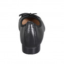 Ballerine pour femmes en cuir noir avec noeud et bout droit talon 2 - Pointures disponibles:  34