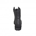 Woman's laced ankle boot in black leather with zipper heel 3 - Available sizes:  33, 35