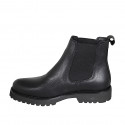 Stivaletto da donna in pelle nera con elastici tacco 3 - Misure disponibili: 