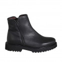 Bottines pour femmes avec fermetures eclair en cuir noir talon 3 - Pointures disponibles:  33, 44, 45