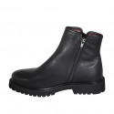 Bottines pour femmes avec fermetures eclair en cuir noir talon 3 - Pointures disponibles:  33, 44, 45