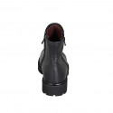 Bottines pour femmes avec fermetures eclair en cuir noir talon 3 - Pointures disponibles:  33, 44, 45