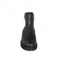 Bottines pour femmes avec fermetures eclair en cuir noir talon 3 - Pointures disponibles:  33, 44, 45