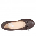 Ballerina da donna con puntale e fiocco in pelle marrone tacco 2 - Misure disponibili: 32, 42, 43, 44