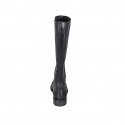 Bottes avec fermeture éclair et bout golf pour femmes en cuir noir talon 3 - Pointures disponibles:  33, 34, 44, 45