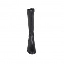 Botas con cremallera y punta de ala para mujer en piel negra tacon 3 - Tallas disponibles:  33, 34, 44, 45