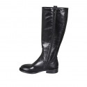 Woman's boot in black leather with zipper heel 3 - Available sizes:  33, 43, 44, 45, 47