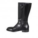 Bota baja para mujer en piel negra con cremallera tacon 3 - Tallas disponibles:  32, 34, 42, 43, 44, 46