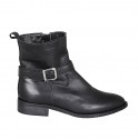 Bottines à bout pointu pour femmes avec boucle en cuir noir avec talon 3 - Pointures disponibles:  32, 34, 42, 45