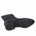 Stivaletto stringato da donna con cerniera in pelle liscia nera tacco 3 - Misure disponibili: 32, 33, 42, 44