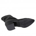 Botines a punta para mujer en piel y piel elastica negra con puntera y cremallera tacon 5 - Tallas disponibles:  33, 34, 44