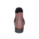 Botines bajos para mujer con elasticos en piel marron tacon 3 - Tallas disponibles:  33, 44, 45