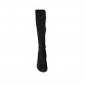 Woman's knee-high boot in black suede and elastic material with zipper heel 7 - Available sizes:  32, 43