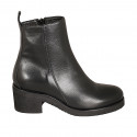 Woman's ankle boot in black leather with zipper heel 5 - Available sizes:  33, 42, 44, 46