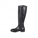 Bota para mujer con cremallera en piel negra tacon 3 - Tallas disponibles:  34