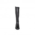 Bota para mujer con cremallera en piel negra tacon 3 - Tallas disponibles:  34