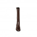 Woman's boot in brown leather with zipper heel 3 - Available sizes:  33, 34, 43, 44, 45, 46, 47