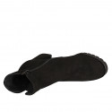 Stivaletto con cerniera ed elastico da donna in camoscio nero tacco 7 - Misure disponibili: 32, 33, 34, 35, 42, 43, 44, 45