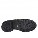 Mocassin pour femmes en cuir brossé noir talon 5 - Pointures disponibles:  33, 42, 43, 44, 45