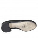 Ballerine avec noeud et bout droit pour femmes en cuir noir talon 4 - Pointures disponibles:  32, 33