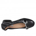 Ballerina per donna in pelle e vernice nera con accessorio tacco 3 - Misure disponibili: 33, 34, 35, 43, 44