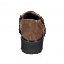 Mocassin pour femmes en daim cognac avec accessoire talon 5 - Pointures disponibles:  32, 42, 43, 44