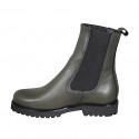 Bottines hautes pour femmes en cuir vert avec élastiques talon 3 - Pointures disponibles:  34, 42, 44, 45