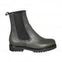 Bottines hautes pour femmes en cuir vert avec élastiques talon 3 - Pointures disponibles:  34, 42, 44, 45