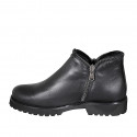 Botines bajos con cremalleras para mujer en piel negra tacon 3 - Tallas disponibles:  35