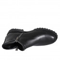 Botines bajos con cremalleras para mujer en piel negra tacon 3 - Tallas disponibles:  33, 34, 35, 42, 43, 44, 45