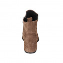 Woman's pointy ankle boot in cognac brown suede with zipper heel 5 - Available sizes:  42