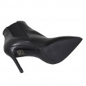 Stivaletto a punta da donna con elastici in pelle nera con tacco 10 - Misure disponibili: 32, 33, 34, 42, 43, 44, 46