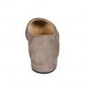 Mocassin à bout pointu pour femmes en daim taupe talon 2 - Pointures disponibles:  32, 33, 34, 42, 43, 44, 45, 46