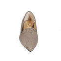 Mocassin à bout pointu pour femmes en daim taupe talon 2 - Pointures disponibles:  32, 33, 34, 42, 43, 44, 45, 46