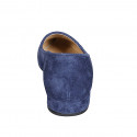 Mocassin à bout pointu pour femmes en daim bleu talon 2 - Pointures disponibles:  32, 33, 34, 42, 43, 44, 45, 46