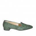 Mocassin à bout pointu pour femmes en daim vert talon 2 - Pointures disponibles:  32, 42, 43, 44, 45, 46