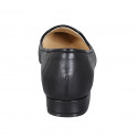 Woman's mocassin in black leather heel 2 - Available sizes:  32, 33, 34, 42, 43, 44, 45, 46