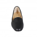 Woman's mocassin in black leather heel 2 - Available sizes:  32, 33, 34, 42, 43, 44, 45, 46