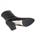 Botines para mujer con cremallera en piel negra tacon 7 - Tallas disponibles:  32, 43, 45