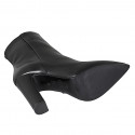 Woman's pointy ankle boot in black leather with zipper heel 10 - Available sizes:  32