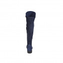 Stivale al ginocchio da donna in camoscio ed elasticizzato blu tacco 3 - Misure disponibili: 34, 42, 43