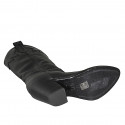 Stivale texano da donna con mezza cerniera e ricamo in pelle nera tacco 8 - Misure disponibili: 32, 33, 34, 42, 43, 44, 45, 46, 47